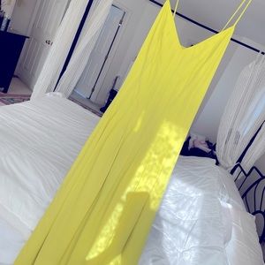 Banana Republic yellow spaghetti strap maxi